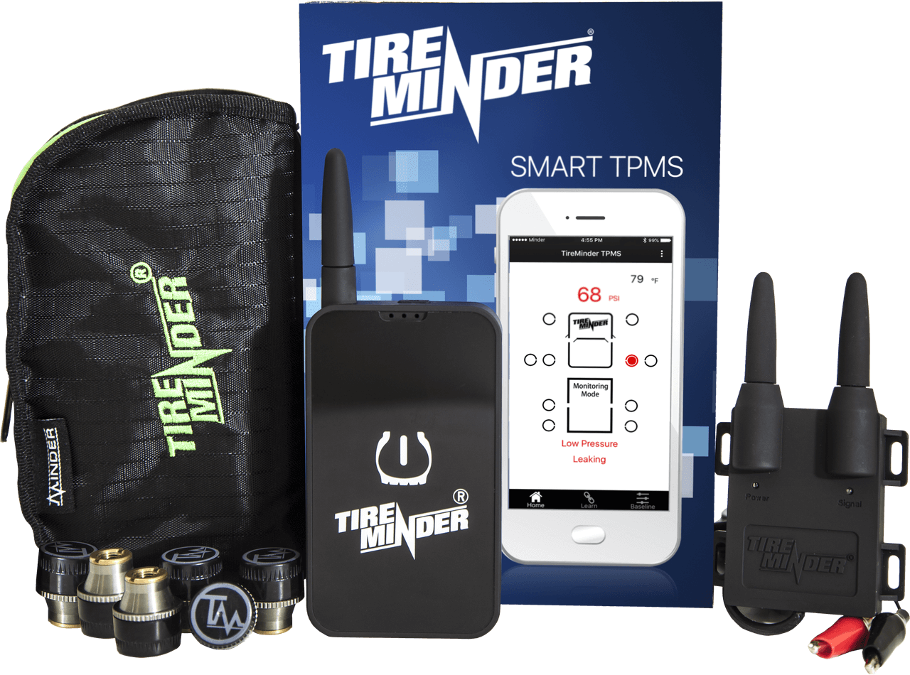 TireMinder Smart TPMS - Smartphone Based Tire Pressure Monitor for RVs with 4 Transmitters (TPMS-APP-4)