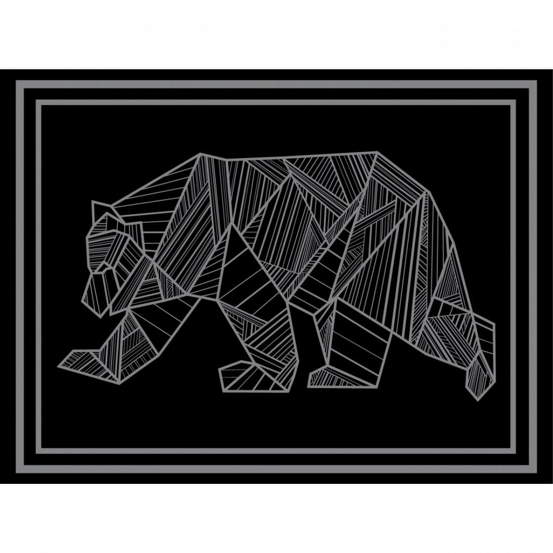 Kuma Outdoor Mat 18x9 Grey/Black Bear Design