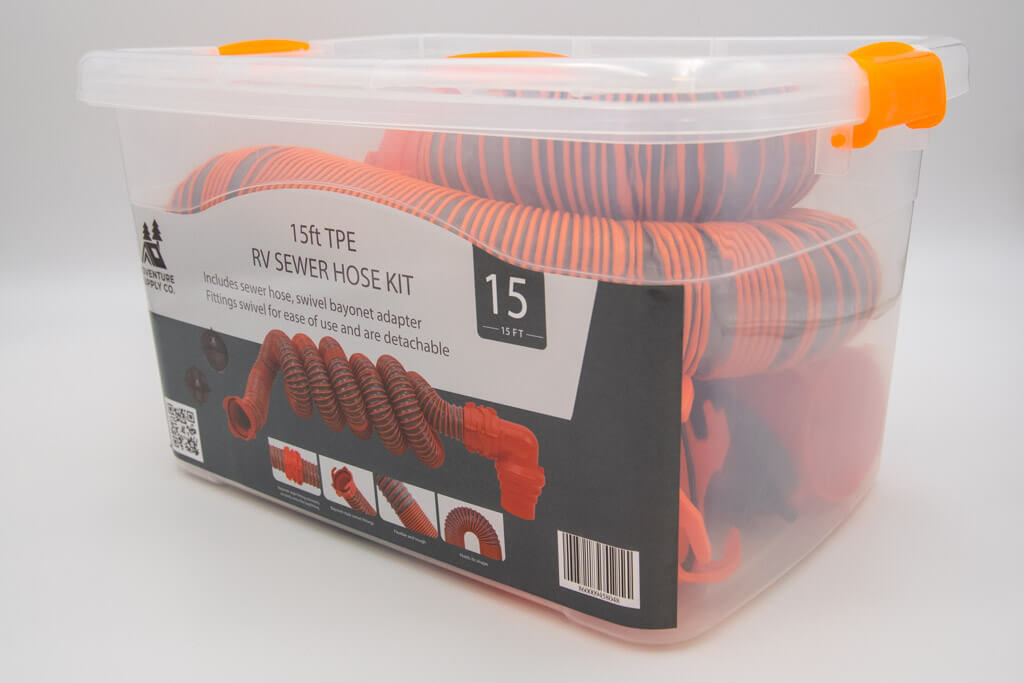 RV Sewer Hose with Storage Tote (15 FT) from Adventure Supply Co.