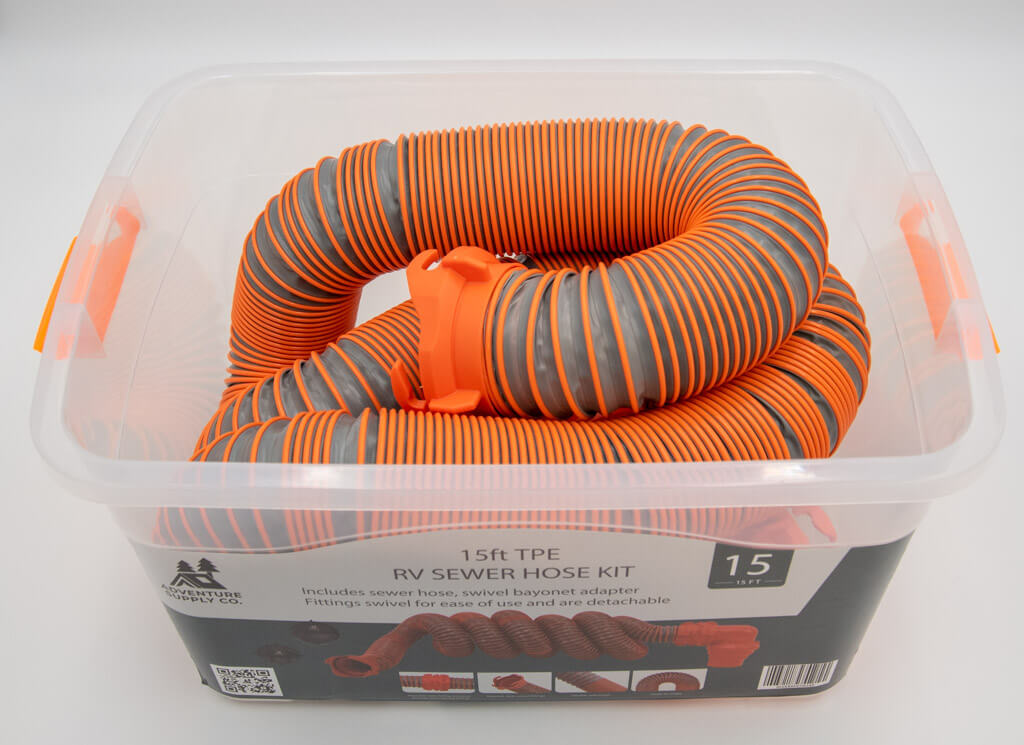 RV Sewer Hose with Storage Tote (15 FT) from Adventure Supply Co.