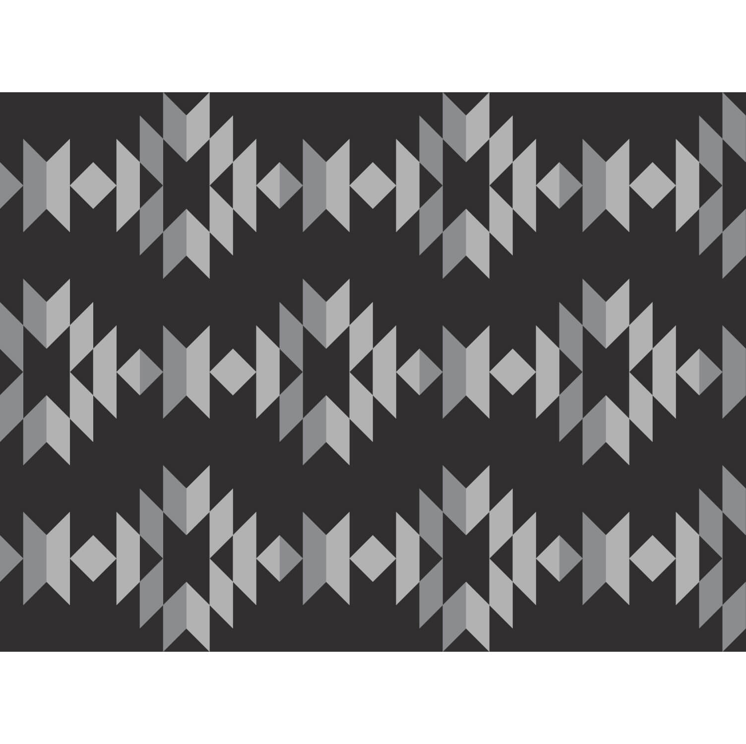 Monterrey Boho Outdoor Mat - 18'x9' (Black/Grey)