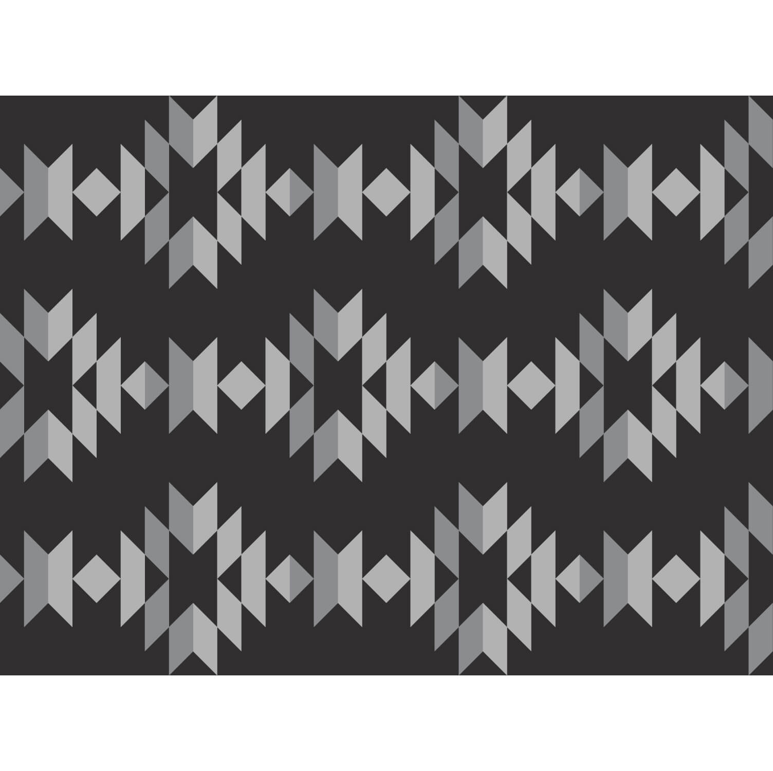 Monterrey Boho Outdoor Mat - 18'x9' (Black/Grey)