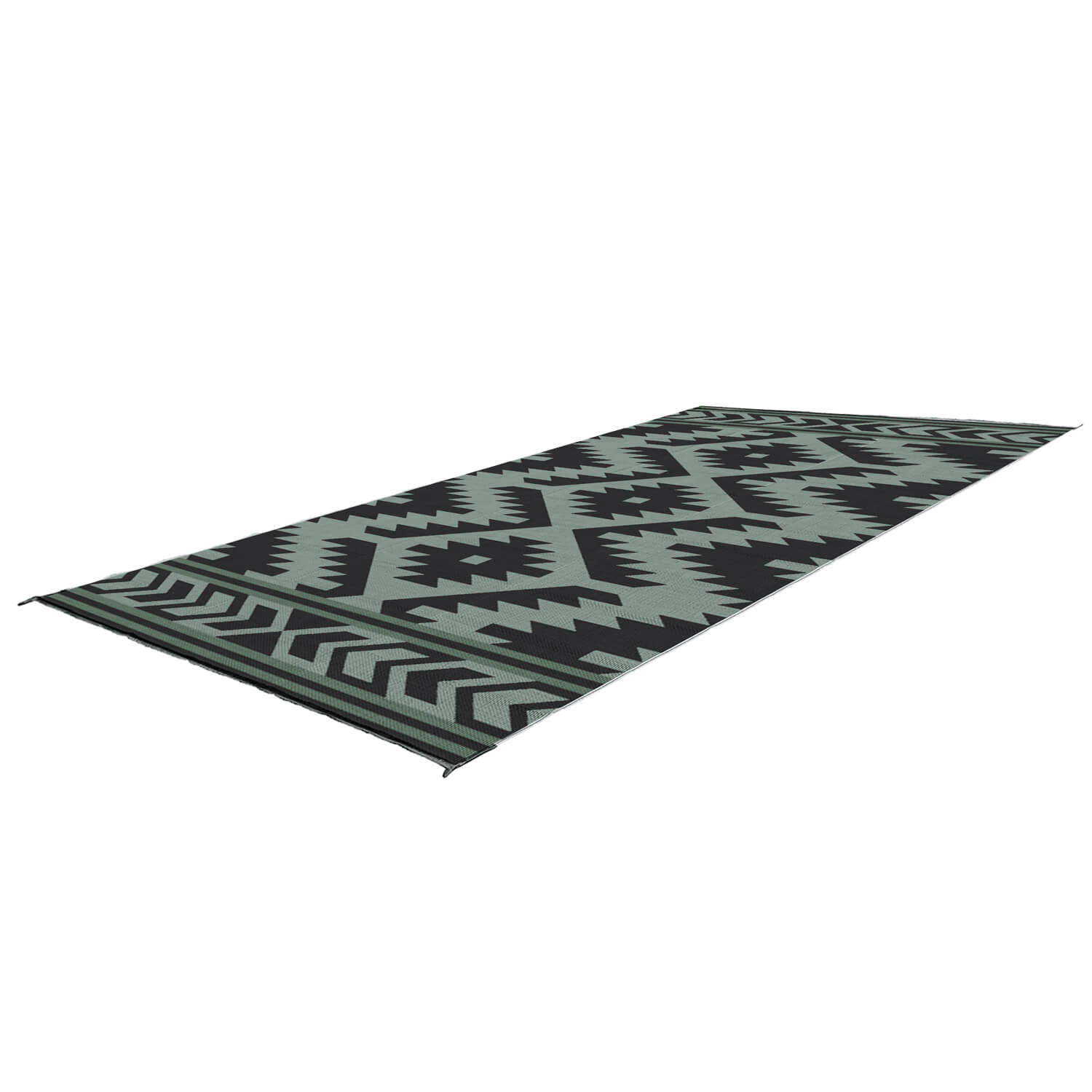 Santa Fe Boho Outdoor Mat 18'x9' Sage/Black