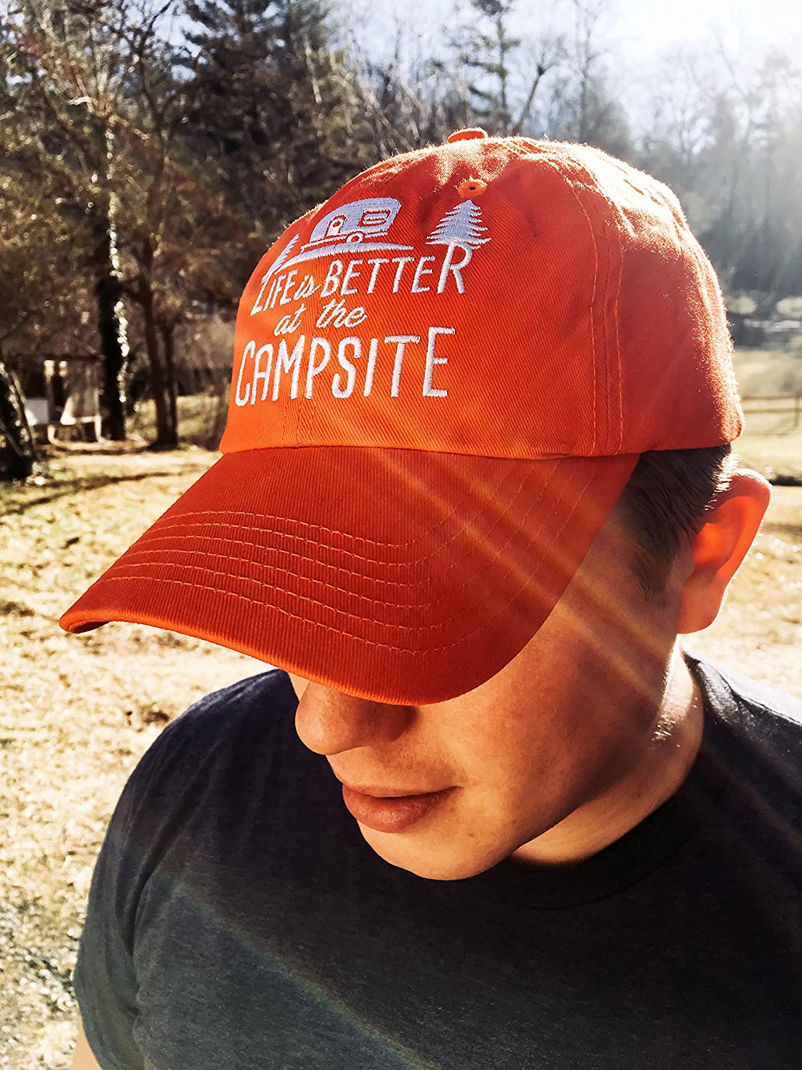 Camco Hat Red Life is better at the Campsite