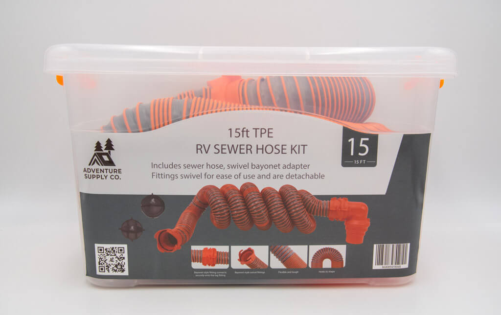 RV Sewer Hose with Storage Tote (15 FT) from Adventure Supply Co.