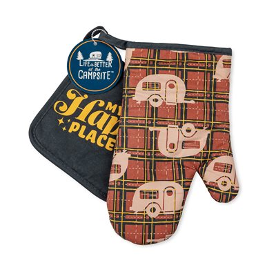 Life is Better at the Campsite Oven Mitt / Pot Holder Set