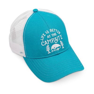 Life is Better at the Campsite Trucker Hat, Teal